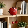 thumbnail image 2 of ZhangC Fruit Resin Shelf Sitter Figurines with Flexible Dangling Legs, Whimsical Hanging Edge Statues, Cute Fruit Character Desktop Ornaments for Bookshelf Windowsill Tabletop Indoor Home, 2 of 9