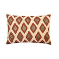 thumbnail image 1 of The HomeCentric Designer Red 12"x24" (30x60 cm) Lumbar Pillow Cover, Linen Beaded Oblong Pillow, Geometric Pattern Modern Style - Lozenge Red, 1 of 3