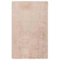 SAFAVIEH Rainbow Rosalin Solid Shag Area Rug, Beige, 6' x 9'