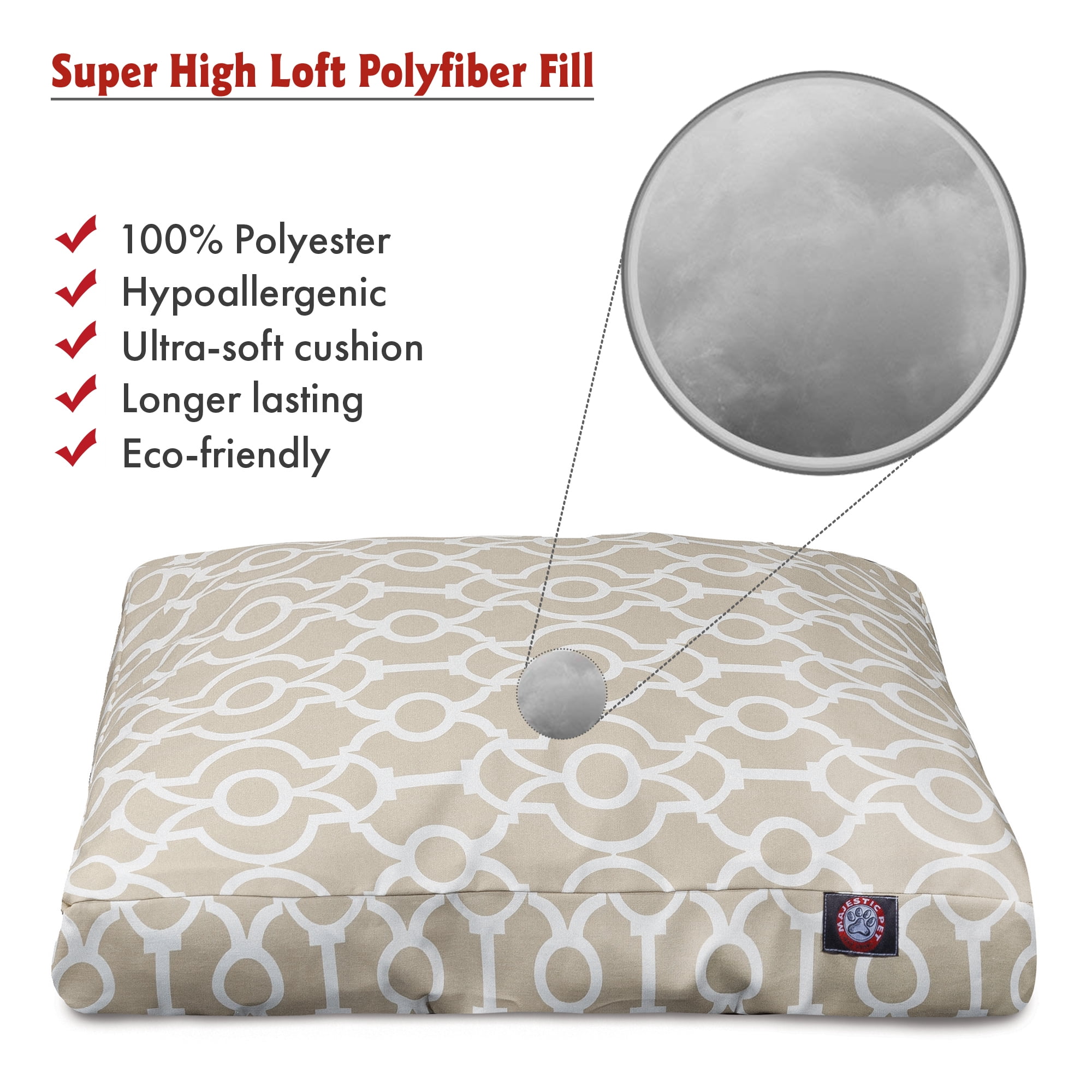 Majestic Pet | Athens Rectangle Pet Bed For Dogs, Removable Cover, Sand, Large