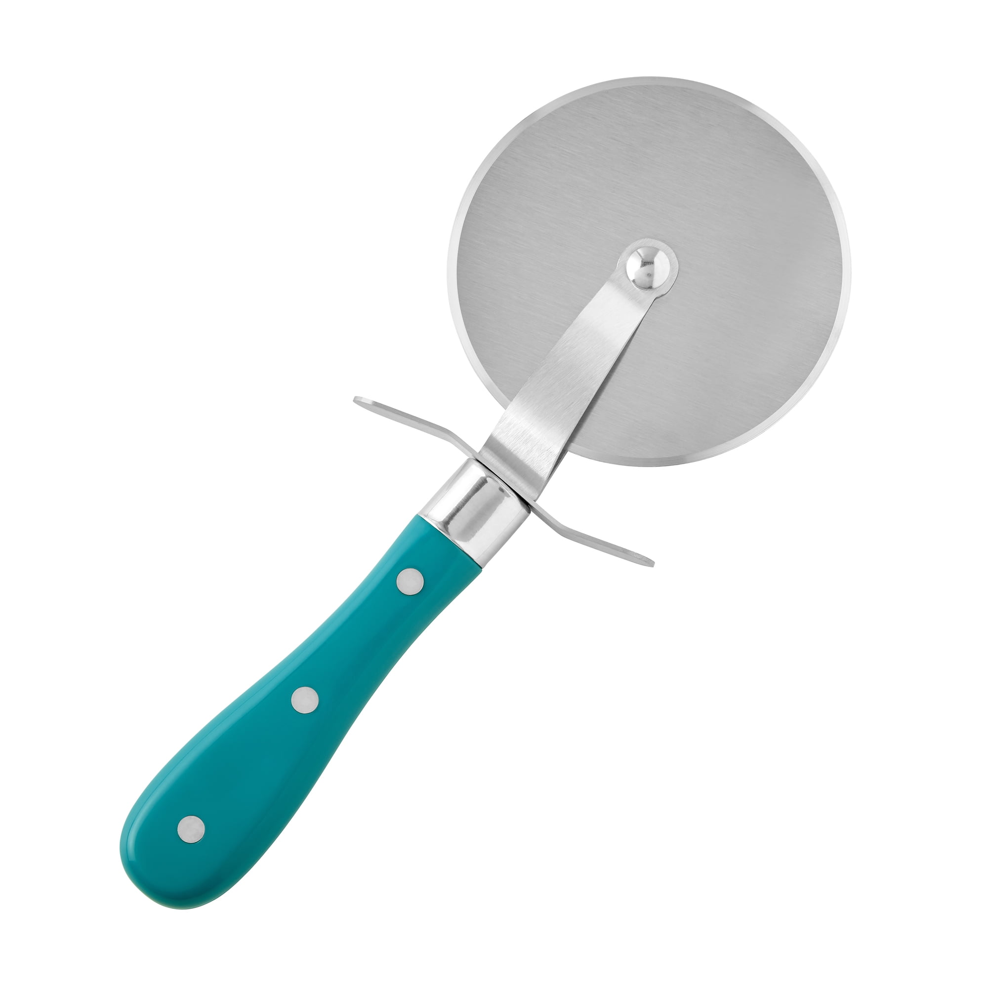 The Pioneer Woman Frontier Collection Stainless Steel Pizza Cutter, Teal/Silver