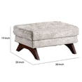 thumbnail image 5 of Transitional Fabric Upholstered Wooden Ottoman with Crescent Feet,Gray - Saltoro Sherpi, 5 of 5