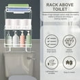 thumbnail image 6 of Dznils Over The Toilet Storage Shelf, 3-Tier Steel Bathroom Storage Organizer with Hooks, White, 6 of 12
