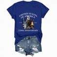 thumbnail image 5 of mgoYE Womens Casual Short Sleeve T-Shirt with 250th Anniversary 250 Years America Anniversary Shirt Womens 250th Independence Day Freedom Shirt USA Flag Tee(Blue,XL), 5 of 8