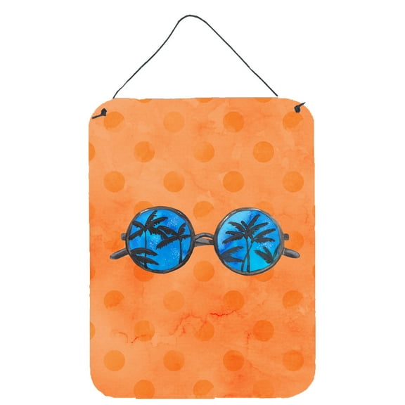 Carolines Treasures BB8178DS1216 Sunglasses Orange Polkadot Wall or Door Hanging Prints Orange 12x16 multicolor