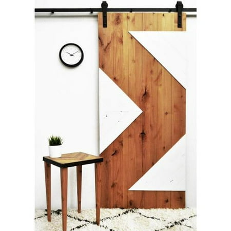 Dogberry Zig Zag 36 X 82 Inch Barn Door With Sliding Hardware System Dogberry Zig Zag 36 X 82 Inch Barn Door With Sliding Hardware System Walnut Stain