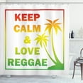 thumbnail image 1 of Ambesonne Rasta Shower Curtain, Keep Calm Words Reggae, 69"Wx84"L, Pale Green Yellow, 1 of 3