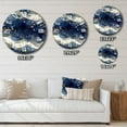 thumbnail image 4 of Designart "Deep Blue and Gold Abstract V III" Fractals Oversized Wall Clock, 4 of 5
