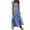 Sky Blue, variant on felwors Women's Retro Plaid Smocked Dress Spaghetti Strap Flounce Long Dress Khaki, XL
