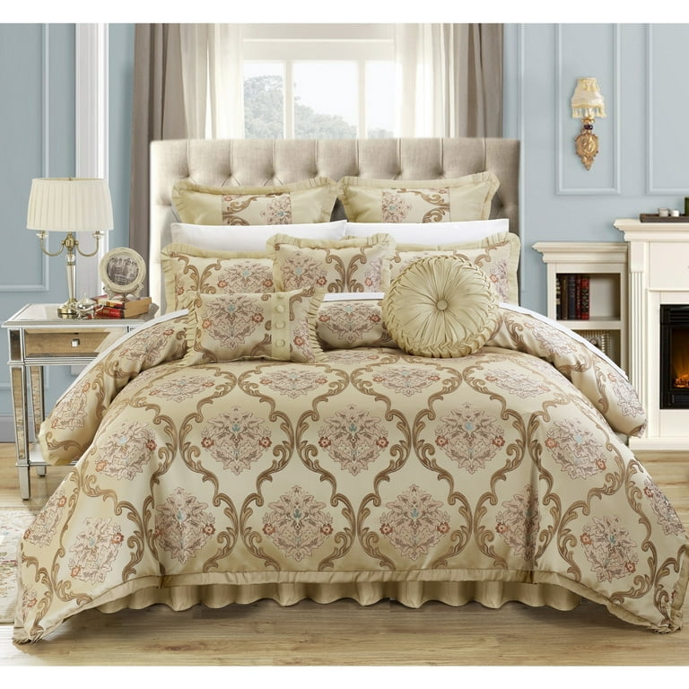 Beige queen comforter set deals