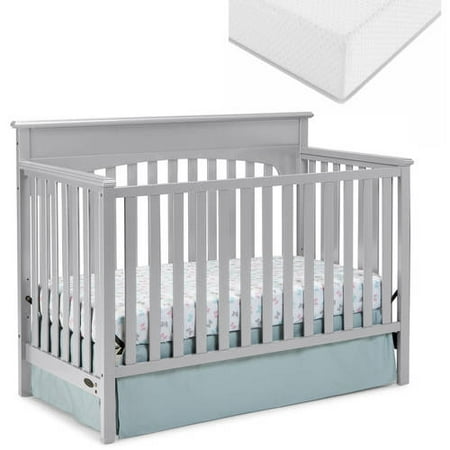 Graco Lauren 4-in-1 Convertible Fixed-Side Crib and Mattress Value Bundle