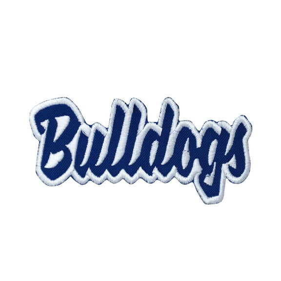 Bulldogs - Royal Blue/White - Team Mascot - Words/Names - Iron on Applique/Embroidered Patch