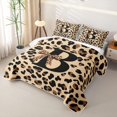 thumbnail image 3 of Castle Fairy Leopard Bow Letter B Quilt King for Girls,Old Fashion King Coverlet Set, 3 of 7