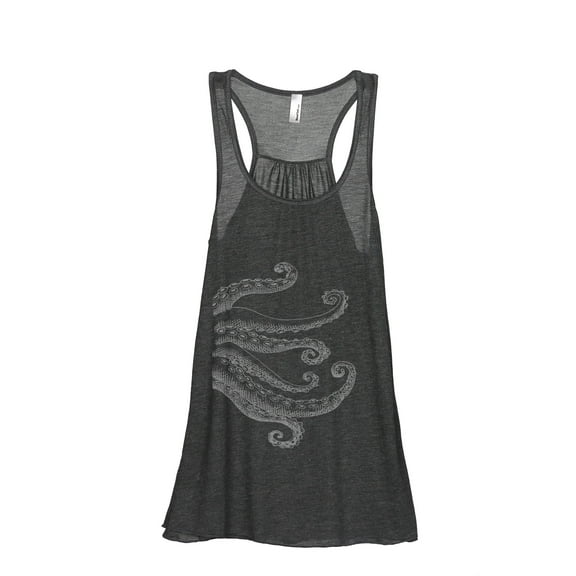 Thread Tank Octo Tenta Women's Sleeveless Flowy Racerback Tank Top Charcoal Small