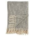 thumbnail image 2 of Unique Metallic Print Design 100% Cotton Throw Blanket with Tassels - 50"x60" (Silver), 2 of 3