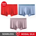 thumbnail image 2 of MiiOW 3Pcs Modal Nature Silk Men Underwear Boxer Smooth Soft Seamless Men's Panties Boxers Shorts Underpants MRCS2282 Gong Bohan LED, 2 of 2