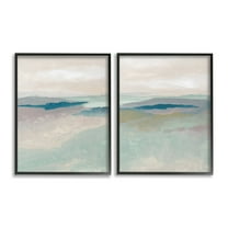 Stupell Industries Soft Abstract Terrain Landscape Painting Black Framed Art Print Wall Art, 24 x 30, Set of 2