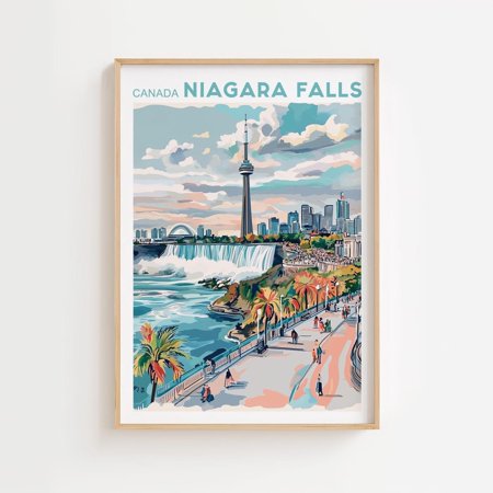 Niagara Falls Travel Wall Art, Canada Gifts, North America Home Decor, S Posters, Made Art945, Unframed Poster Size 8x12