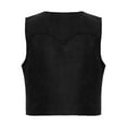 thumbnail image 2 of Sholeno Boys Girls Western Cowboys Costume Tassel Fringe Cowgirl Vest Tops Sleeveless Waistcoat Coat Black 12, 2 of 5