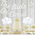 thumbnail image 6 of Bride On Cloud 9 Banner for Birdal Shower Decoration, Glitter Silver The Bride Is On Cloud 9 Banner, Bride To Be Bachelorette Party Engagement Wedding Shower Decorations, 6 of 7