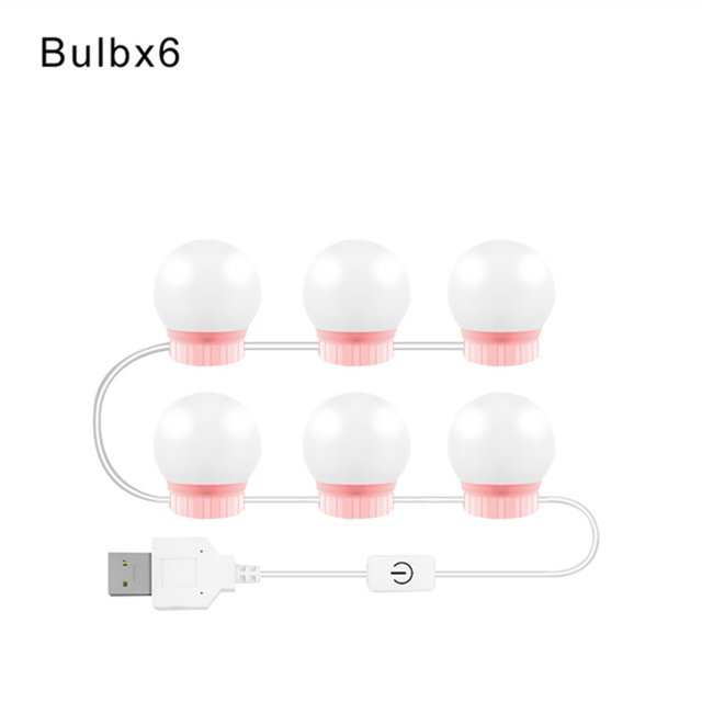 LED Makeup Mirror Lamp Bulb Makeup Lights USB Wall Light 2/6/10/14pcs Dimmable Dressing Table Lighting Lamp ,Widely Use