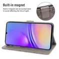 thumbnail image 4 of Asuwish Compatible with Samsung Galaxy A05 Wallet Phone Case and Tempered Glass Screen Protector Flip Credit Card Holder Stand Mandala Flower Cell Cover Wrist Strap for Ao5 A 05 Women Men Gray, 4 of 8