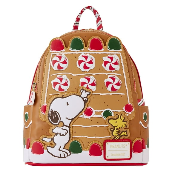 Peanuts Loungefly Snoopy Gingerbread Mini Backpack – Festive Holiday Bag for Peanuts Fans(Scented)