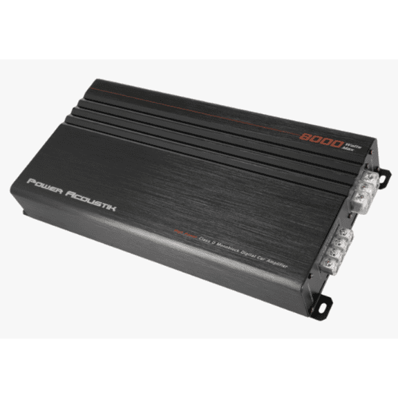 Power Acoustik CA1-8000D 1-CH Monoblock 8000W Max Class-D Car Audio Amplifier