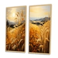 thumbnail image 3 of Designart "Countryside Wheat landscape Of Gold II" Countryside Framed Wall Art Set Of 2 - Yellow Landscapes Gallery Wall Frame Set For Home Decor, 3 of 7