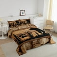 thumbnail image 2 of Black Bear Comforter Set Full Brown Wooden Plank Bedding Set,Animal Paw Print Pine Trees Quilt Woodland Wildlife Retro Patchwork Duvet Insert,Lodge Cabin Farmhouse Rustic Home Decor, 2 of 7
