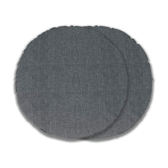 Round Pillow/Cushion Slip Cover 600 D Waterproof - 100% UV & Weather Resistant Outdoor Pillow Covers 30" Dia x 5" H (Pack of 2, Fab Light Grey)