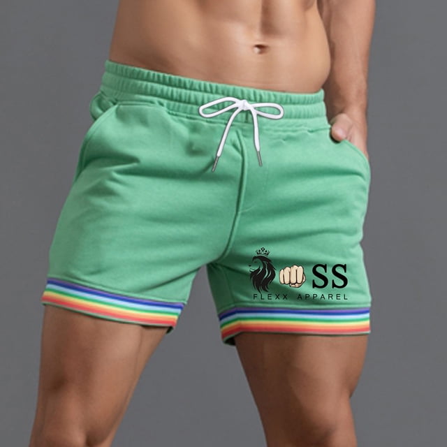 European And Rainbow Edge L Board Shorts Men Mens Long Swim Trunks below Knee Long Bathing Suit Cool Board Shorts for Men Short Swim Trunk Board Pack Short Mens Bathing Suit Mens Bathing Suits