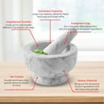 thumbnail image 6 of ALPINE CUISINE Mortar and Pestle Set Natural Marble Stone Guacamole Molcajete Bowl 5 Inches | Stone Grinder Bowl for Salsa, Herb Crusher, Grind and Crush Spices | Gift Set White 5x3 Inch, 6 of 7
