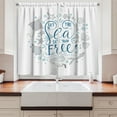 thumbnail image 2 of Ambesonne Nautical Kitchen Curtains, Marine Words with Fish, 55"x45", Pale Blue Navy Blue, 2 of 3