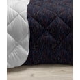 thumbnail image 3 of Dark Blue Down Alternative Comforter, Modern Geometrical Pattern with Neon Effected Chevron Zigzag Lines, Microfiber Quilt for All Season, 5 Sizes, Dark Blue Yellow Green, by Ambesonne, 3 of 3