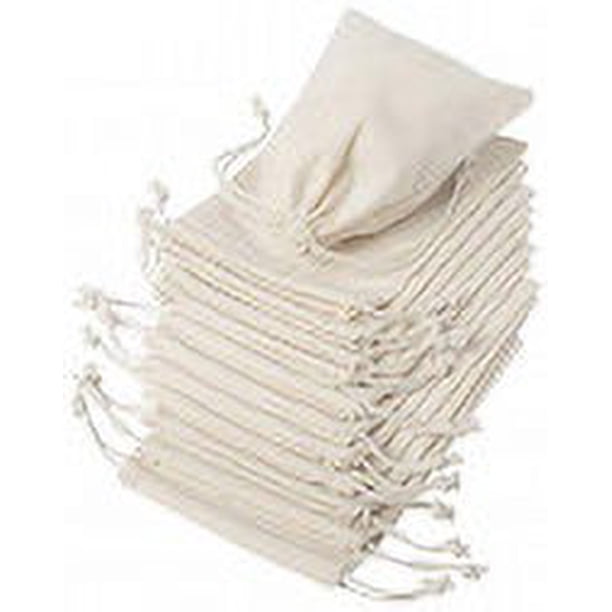 Bolsas de muselina 100% algodón con cordón, paquete de 12 un