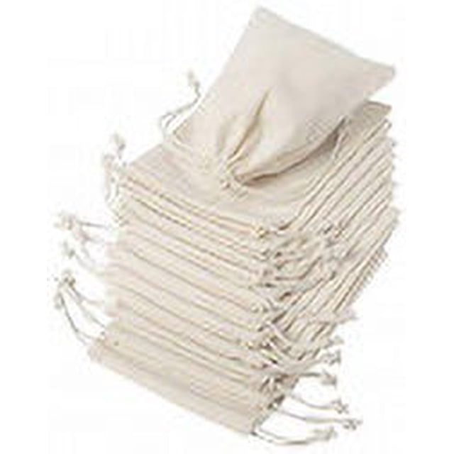 Bolsas de muselina 100% algodón con cordón, paquete de 12 un