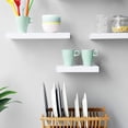thumbnail image 3 of WELLAND 15 Inch Simons Wood Modern Floating Shelf Wall Mounted Display Shelves, Set of 2, 15"L x 7.75"D x 1.25"T, White, 3 of 9
