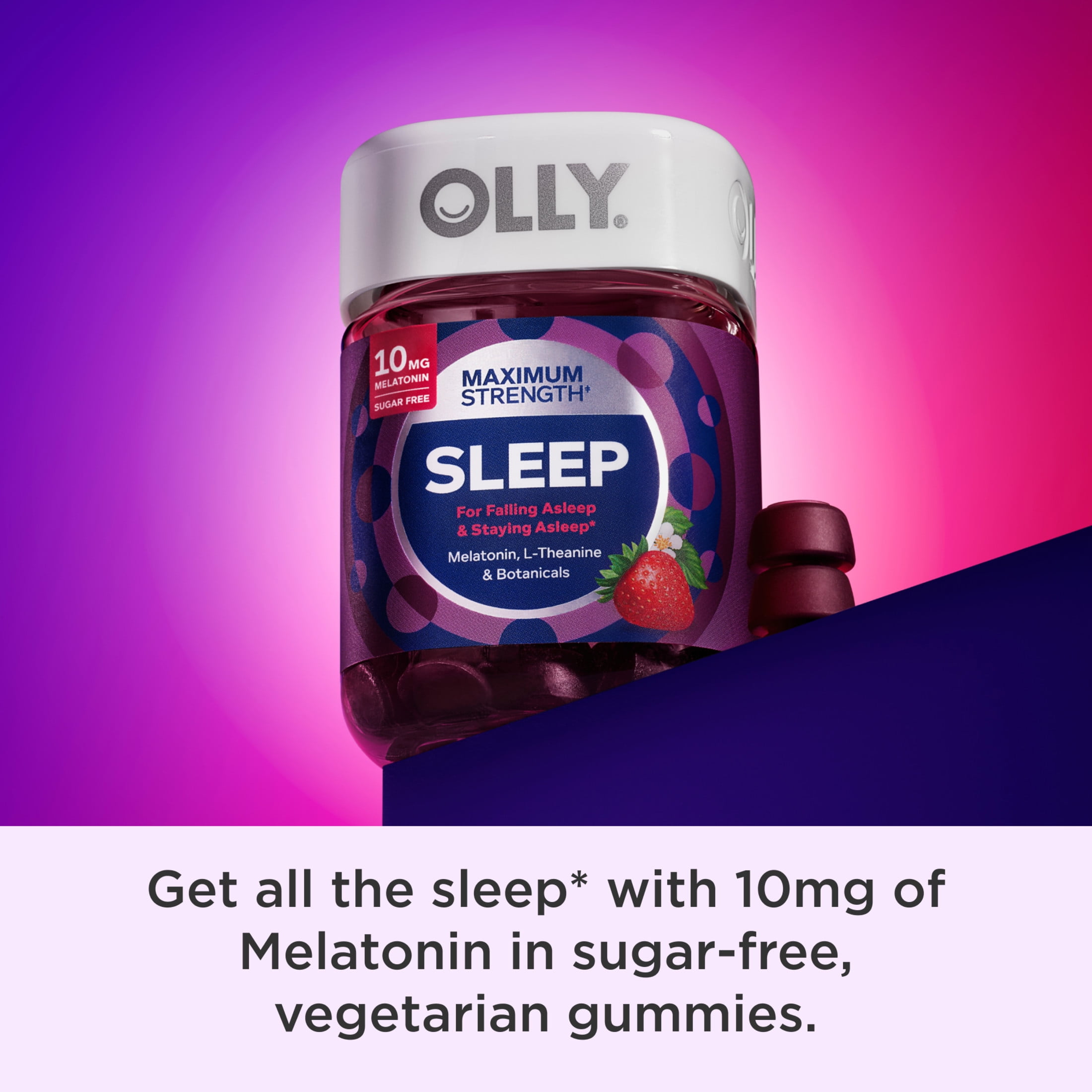 (3 pack) OLLY Max Sleep Gummies for Adults, 10 mg Melatonin - 50 Count, Strawberry Sunset Flavor