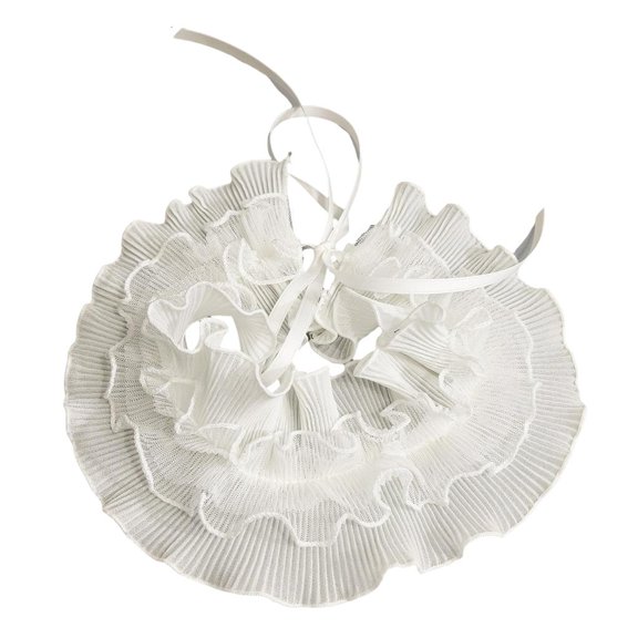 French Styles Ruffle Collar for Dress Detachable False Neck Collar Laceup Collar Women Decorative Collar for Daily Use
