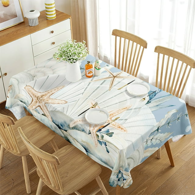 Tablecloth tablecloth waterproof seaside beach shell rectangular high-end decoration