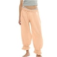 thumbnail image 3 of BXINGOHAI Women's Lounge Pants with Pockets Drawstring Lightweight Loose Comfy Casual Pajama Pants Orange L, 3 of 8
