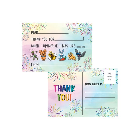 Better Office Products - Greeting card - 10.8 x 15.2 cm - kids thank you - pack of 50