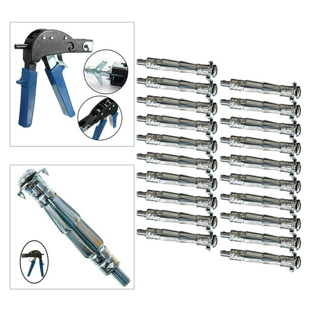 Herramienta de colocación de anclajes de pared hueca con surtido de tornillos de anclaje de pared Hollow Drive (, M5, M6) para ación de placas de 5x52 DYNWAVEMX Anclajes de pared huecos