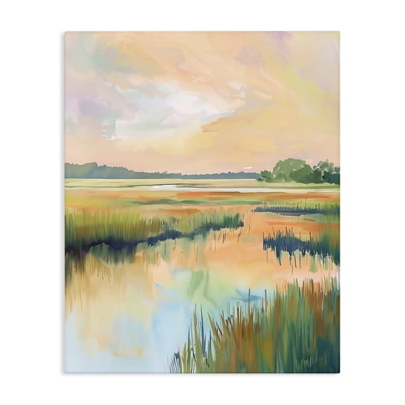 Stupell Industries Contemporary Marsh Sunset over Tranquil Stream Canvas Art, 16 x 20, by LSR Design Studio