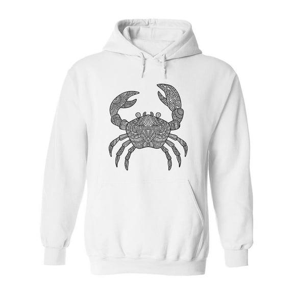 Ethnic Crab Sketch Hoodie Women -Image by Shutterstock, Female 3X-Large