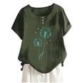 thumbnail image 1 of Camisas de Manga Corta para las Mujeres, Blusa de Botón de Impresión Casual con Cuello Redondo Hecha de Tela Suave Transpirable para Verano Primavera, Blusas de Manga Corta para las Mujeres, 1 of 4