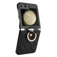 thumbnail image 4 of Compatible for Samsung Galaxy Z Flip 5 Case with Diamond Finger Ring Buckle, Shockproof PU Leather Ultra-Slim Protective Case for Samsung Galaxy Z Flip 5 Phone Case with Secure Ring, Black, 4 of 8