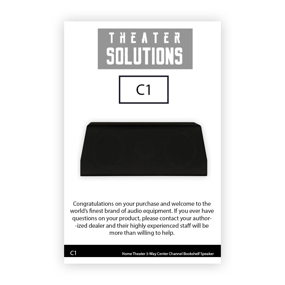 Theater Solutions C1 Bookshelf Center Channel Speaker Surround Sound Home Theater - image 4 of 4