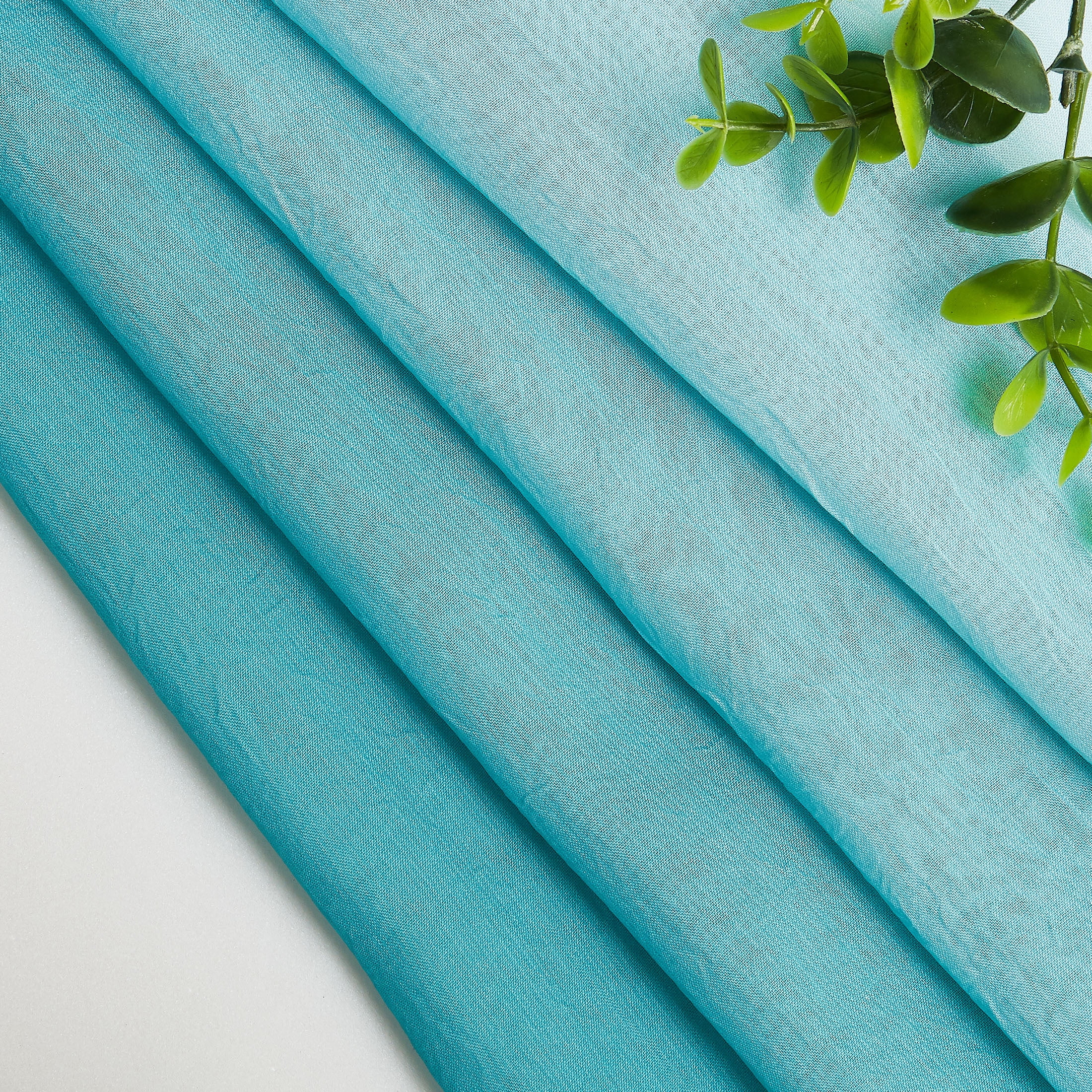 Junvictex Ombre Chiffon Sheer Curtains Teal 52"Wx54"L for Bedroom Living Room Decoration, Window Treatments Grommet, 2 Panels